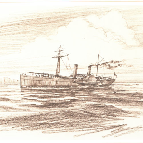 The fifth Hornet, which served from 1864-1865, was a sidewheel steamer.