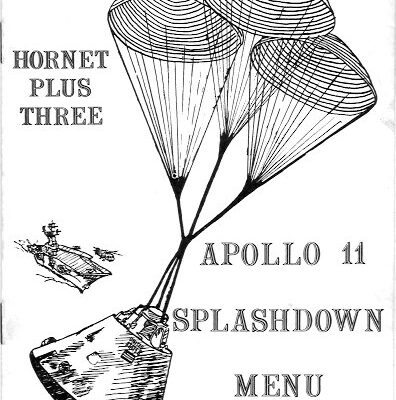 Menu from the Apollo 11 splashdown, July 24, 1969.