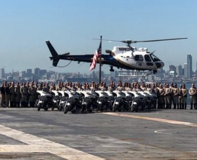 In early October, 2019, CHP's Golden Gate Division came aboard to take a group photo of their motorcycle officers (and their helicopter!).