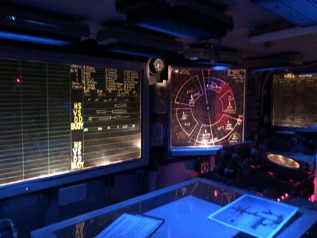 Control room on USS Hornet